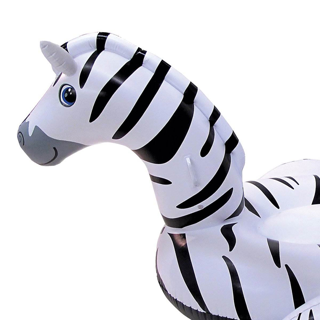 Swimline 90714 Safari Zebra Inflatable Ride On Swimming Pool Float Lounger