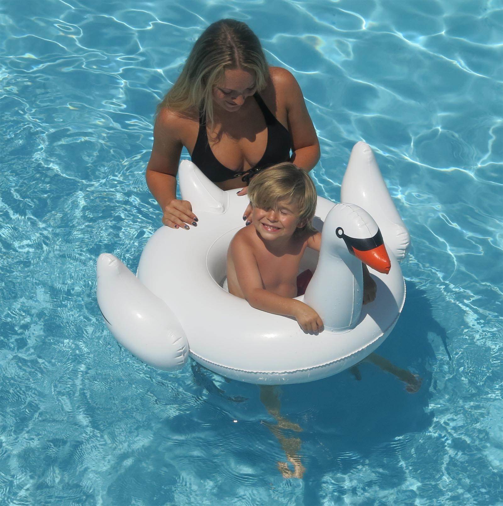 Swimline Kids Baby Inflatable Swan Swimming Pool Water Toy Seat Float | 98400 - VMInnovations