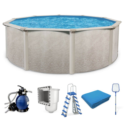 Aquarian 15ft x 52in Above Ground Swimming Pool w/Pump & Pool Ladder (Open Box) - VMInnovations