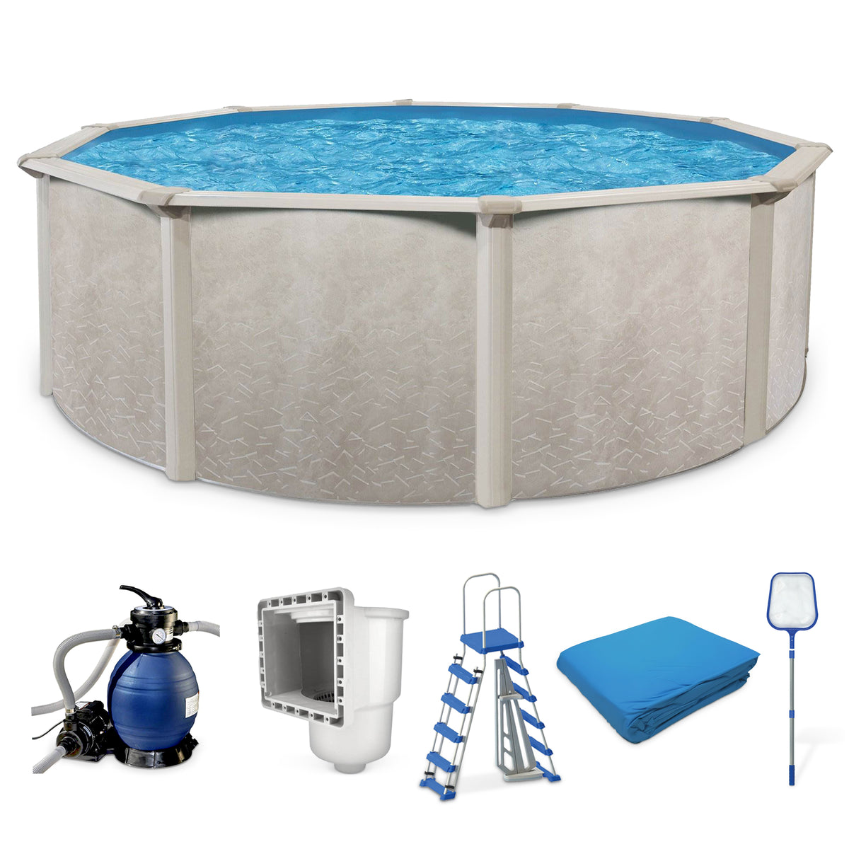 Aquarian 15ft x 52in Above Ground Swimming Pool w/Pump & Pool Ladder (Open Box)