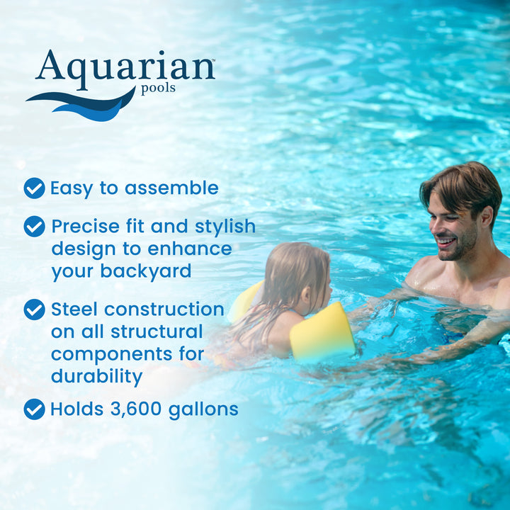 Aquarian Phoenix 15ft x 52in Above Ground Swimming Pool w/Pump and Pool Ladder