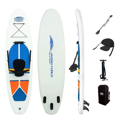 Bestway Hydro-Force White Cap 10' Inflatable Stand Up Paddle Board Kayak Set