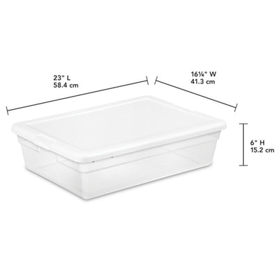 Sterilite 28 Quart Clear Plastic Stacking Storage Container Box w/Lid, 20 Pack