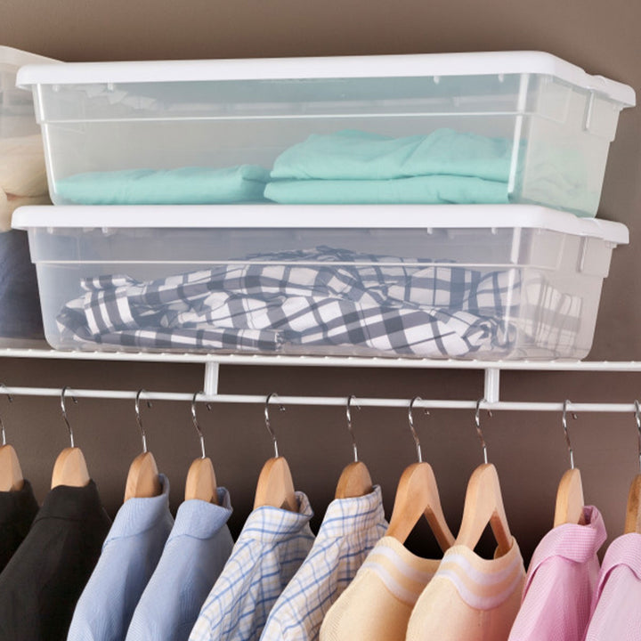 Sterilite 28 Qt Clear Closet/Under Bed Organizer Storage Box Container (30 Pack)