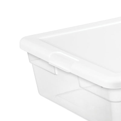 Sterilite 28 Quart Clear Plastic Stacking Storage Container Box w/Lid, 20 Pack - VMInnovations