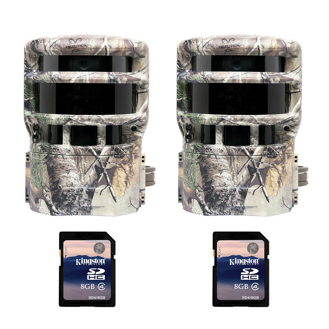 Moultrie 150i 8 MP Trail Game Camera, 2 Pack (Certified Refurbished) + SD Cards