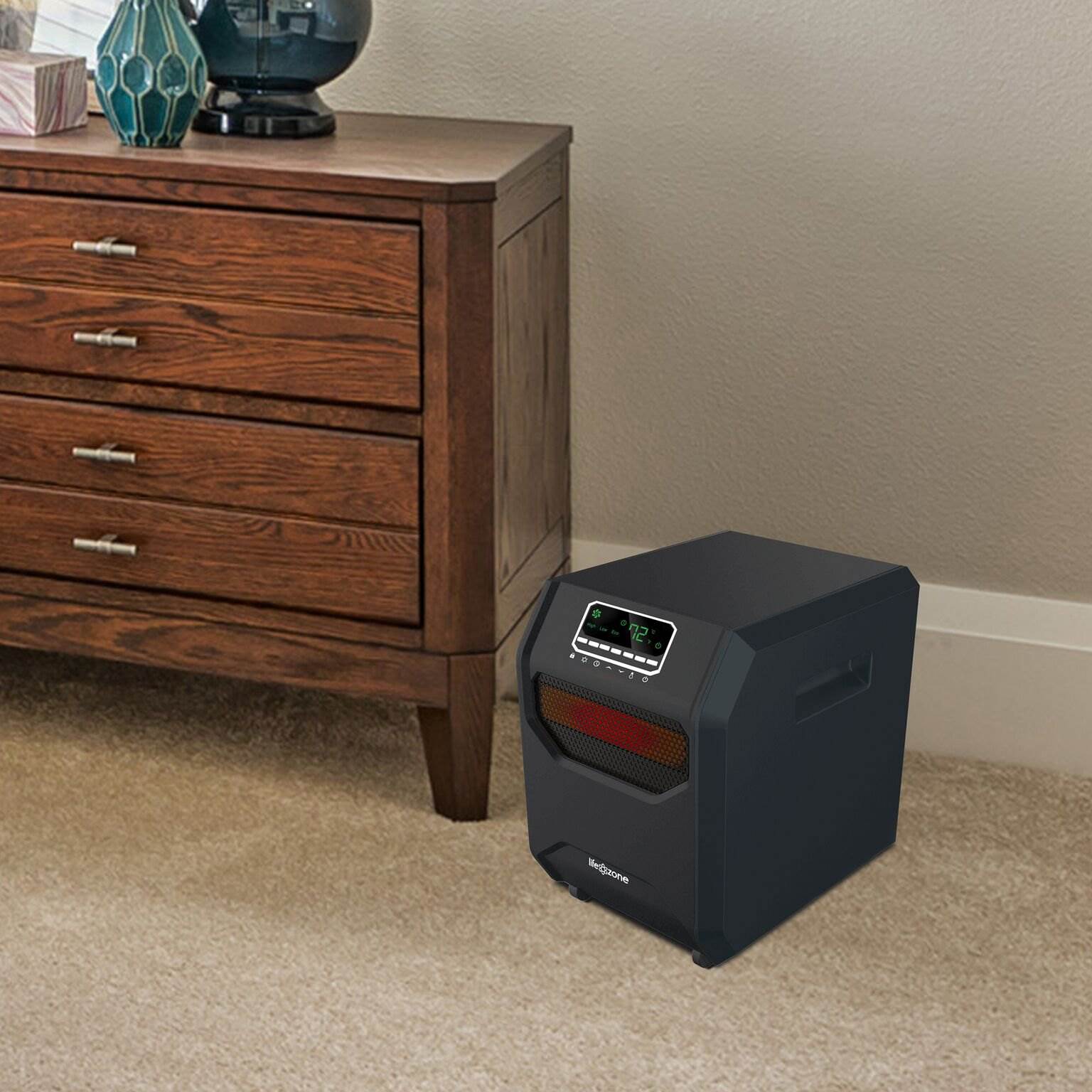 Lifesmart 4-Element Quartz Infrared Portable Electric Large Room Space Heater