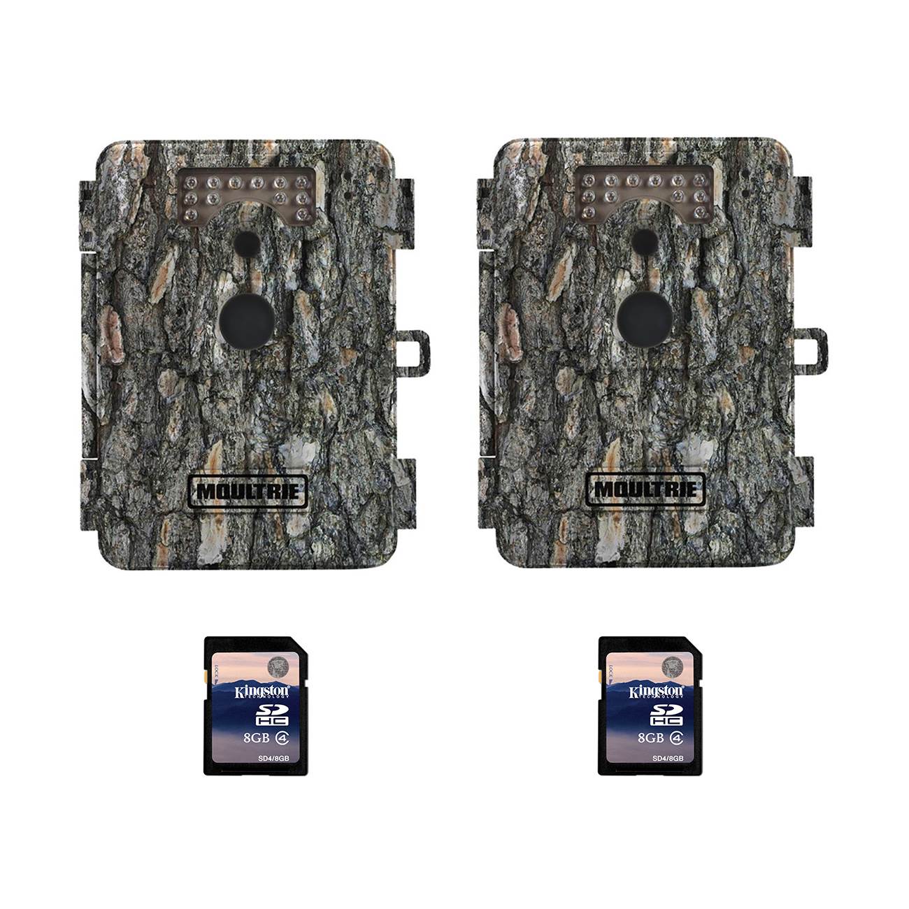 Moultrie D-5 5.0 MP Trail Game Camera, 2 Pack (Certified Refurbished) + SD Cards
