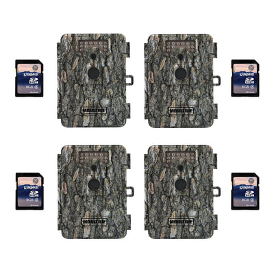Moultrie D-5 5.0 MP Trail Game Camera, 4 Pack (Certified Refurbished) + SD Cards
