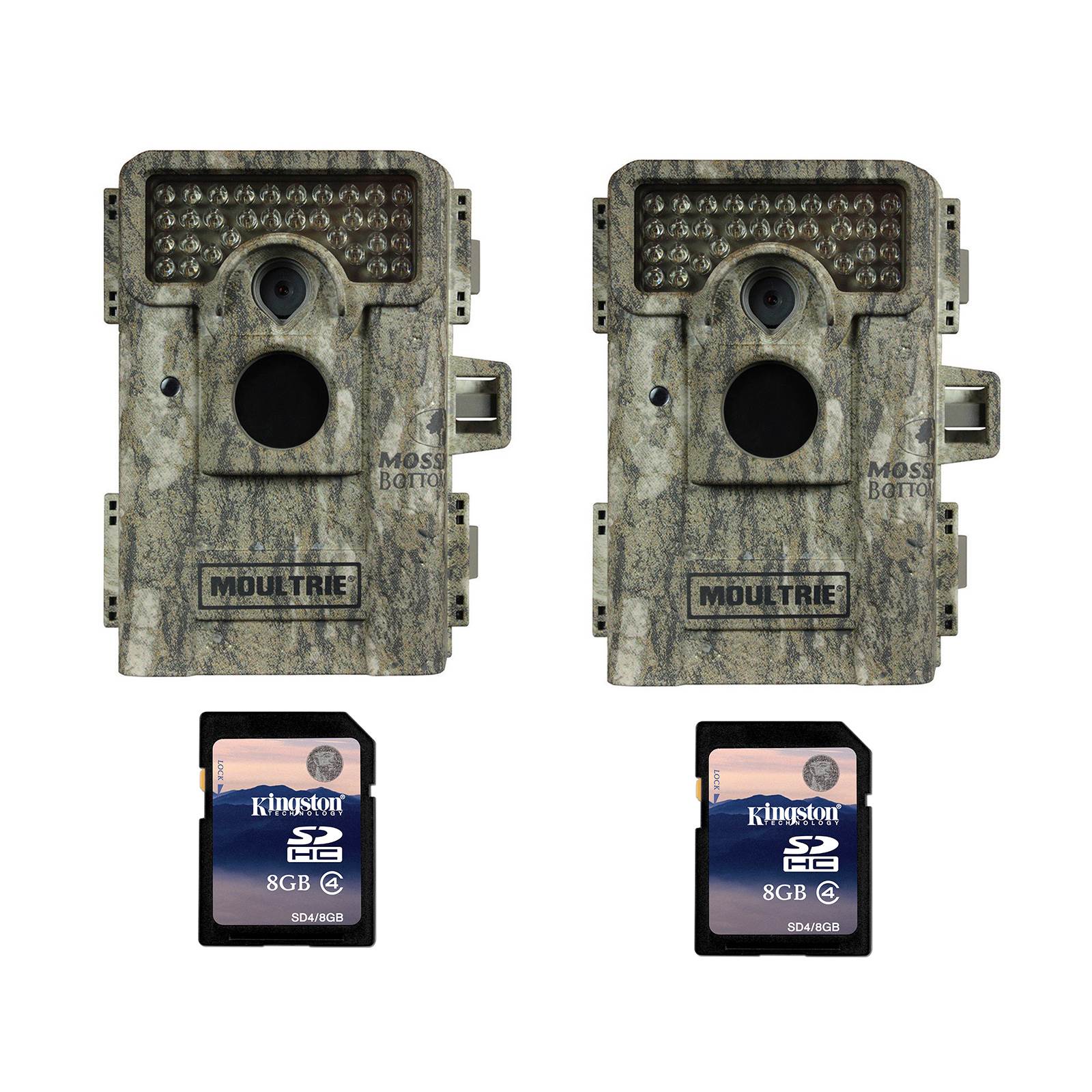 Moultrie M-880i 8 MP Mini Game Camera, 2 Pack (Certified Refurbished) + SD Cards