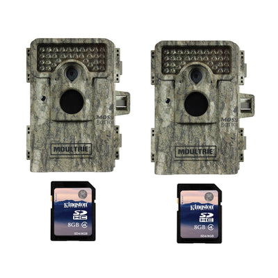 Moultrie M-880i 8 MP Mini Game Camera, 2 Pack (Certified Refurbished) + SD Cards