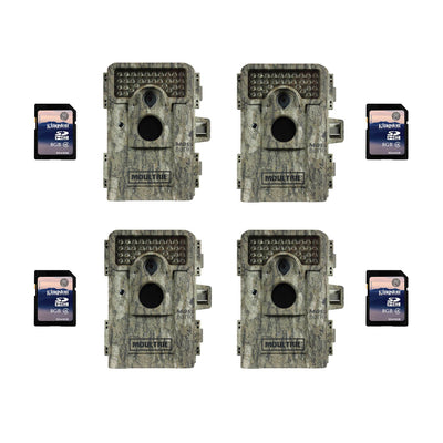 Moultrie M-880i 8 MP Mini Game Camera, 4 Pack (Certified Refurbished) + SD Cards
