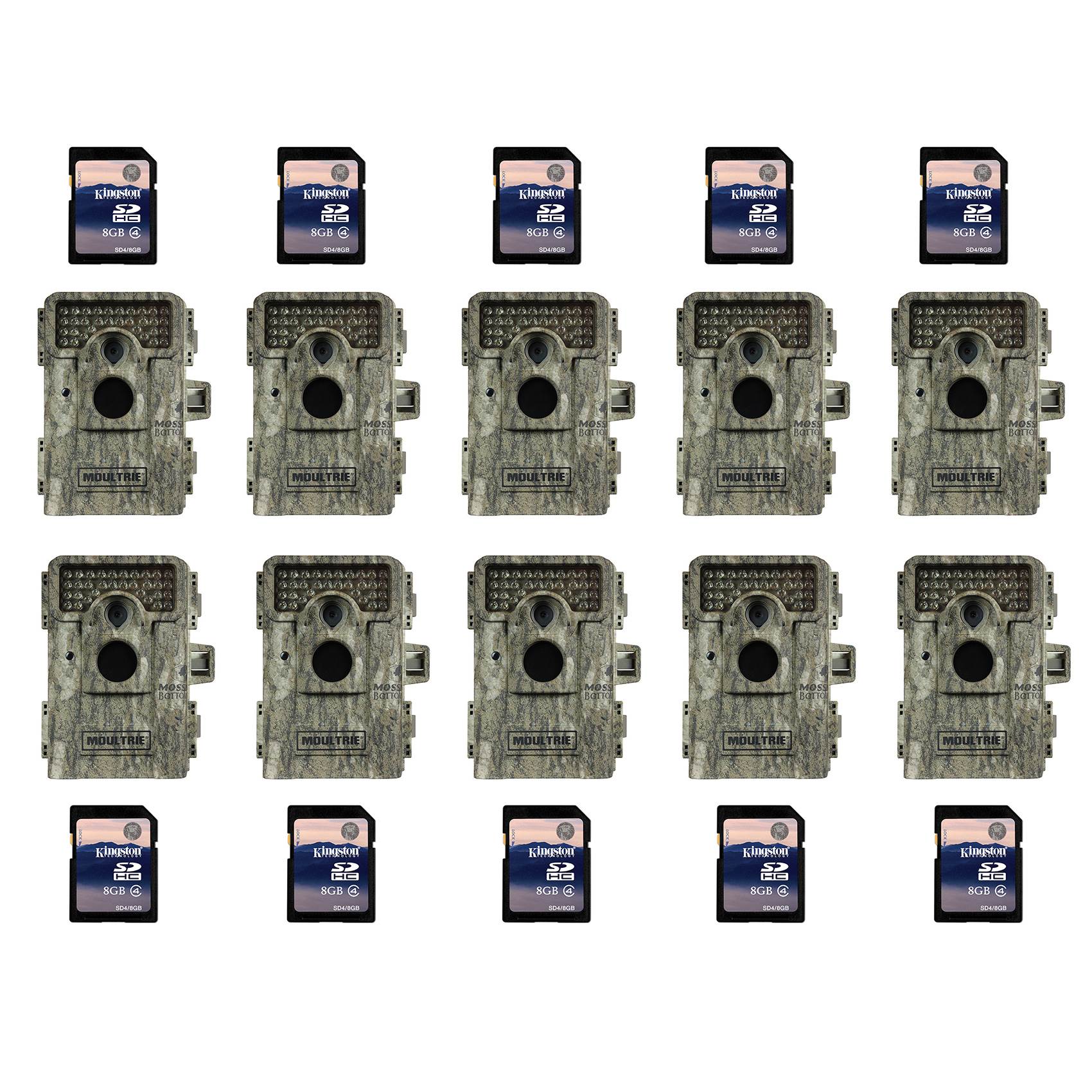 Moultrie M-880i 8MP Mini Game Camera, 10 Pack (Certified Refurbished) + SD Cards
