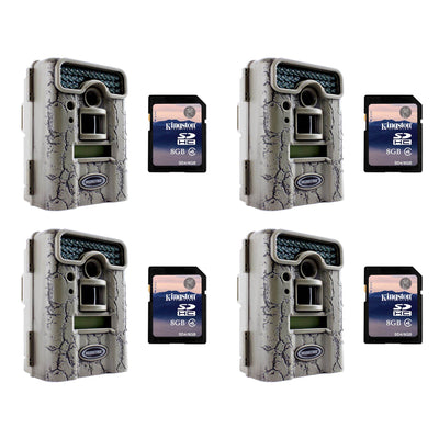 Moultrie D55IRXT Trail Game Camera, 4 Pack (Certified Refurbished) + SD Cards
