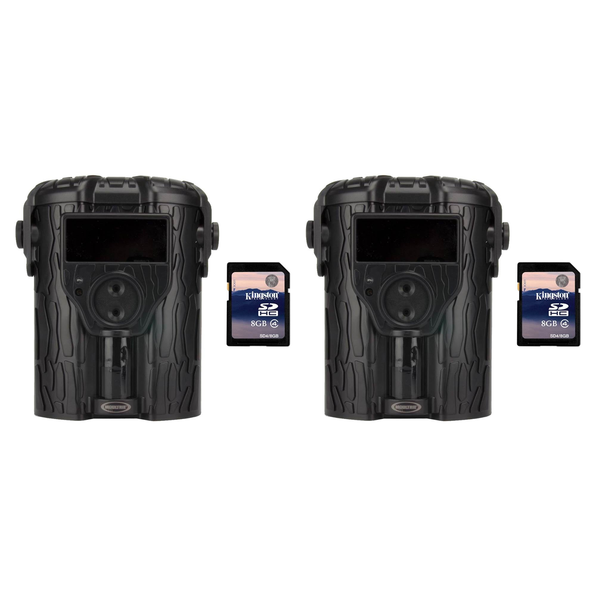 Moultrie I-45S 8MP Game Trail Camera, 2 Pack (Certified Refurbished) + SD Cards
