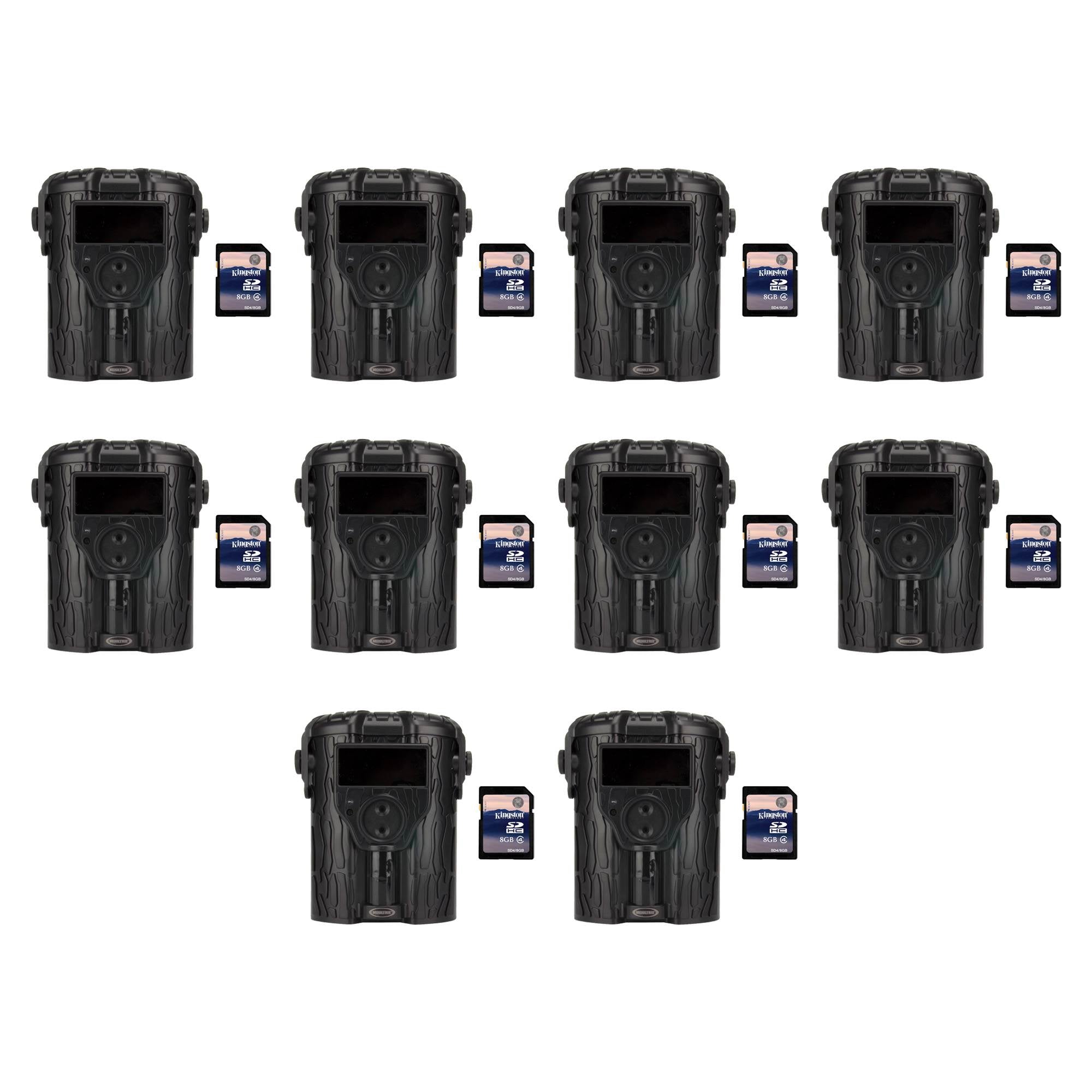 Moultrie I-45S 8MP Game Trail Camera, 10 Pack + SD Cards (Certified Refurbished)
