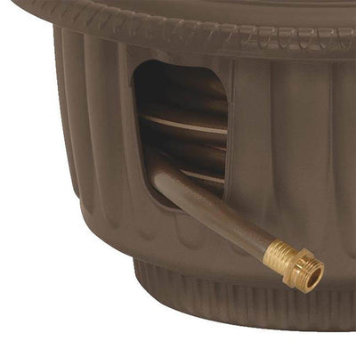 Suncast 50' Water Hose Reel Hideaway Storage Garden Planter, Mocha HRP60 (Used)