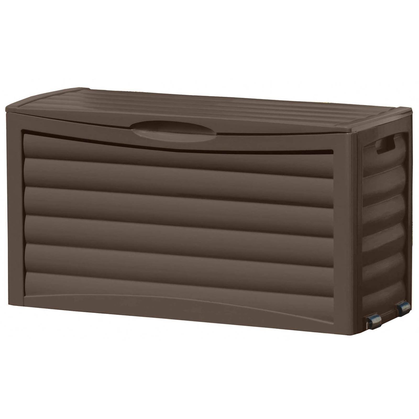 Suncast 63 Gallon Resin Outdoor Patio Deck Storage Box Mocha (Open Box)