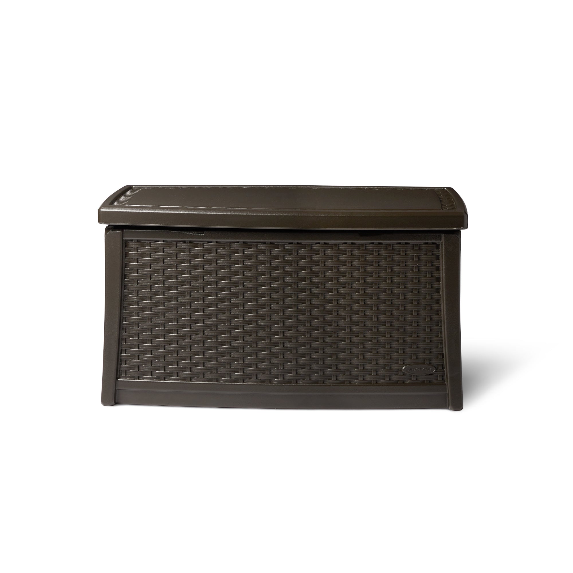 Suncast Resin Wicker Loveseat w/ Storage & Resin Wicker Coffee Table w/ Storage