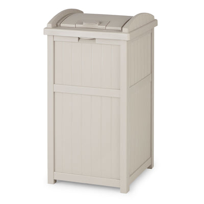 Suncast Trash Hideaway 33 Gallon Capacity Resin Garbage Container, Taupe (Used)