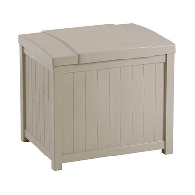 Suncast 22 Gallon Yard and Garden Stay Dry Resin Deck Box Light Taupe (Open Box)
