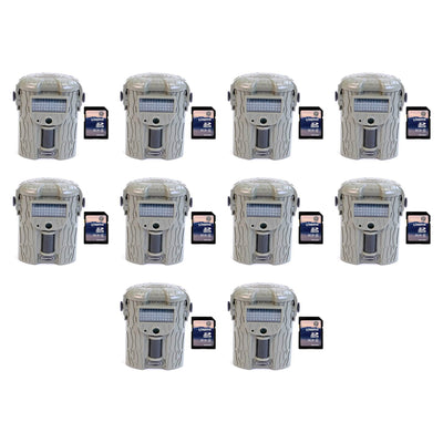 Moultrie i65 IR Trail Game Camera, 10 Pack (Certified Refurbished) + SD Cards