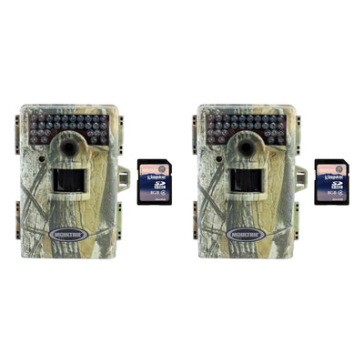 Moultrie M100 6MP Trail Game Camera, 2 Pack (Certified Refurbished) + SD Cards