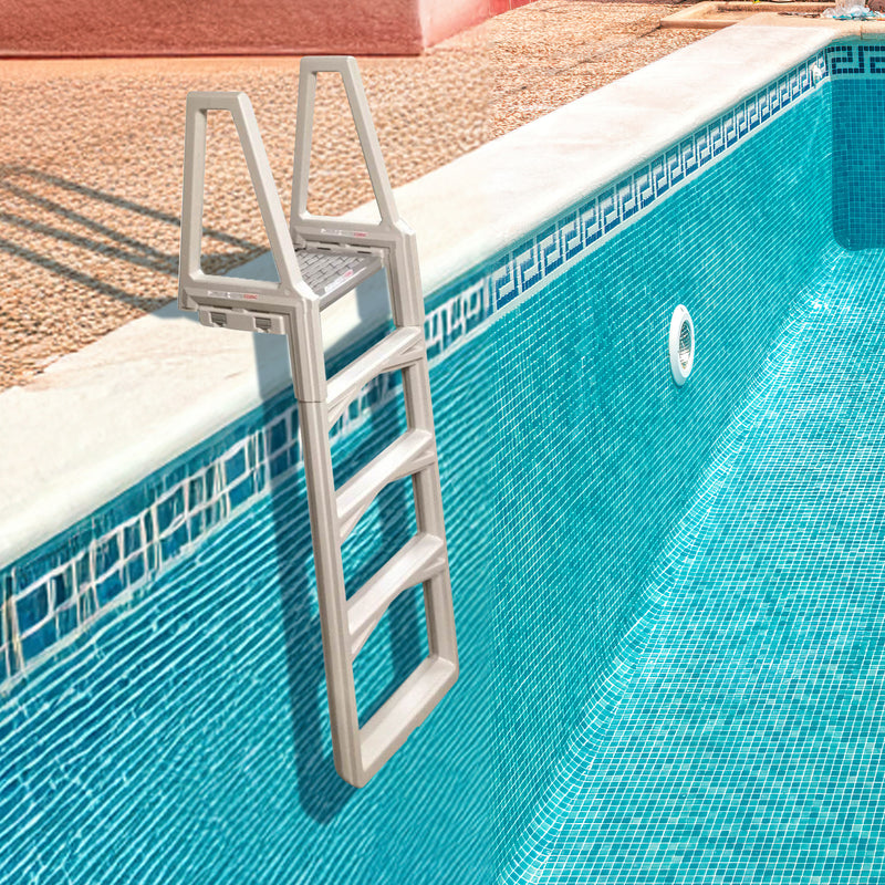 Confer Sturdy 46 to 56 Inch Adjustable Above Ground Pool Ladder (For Parts)