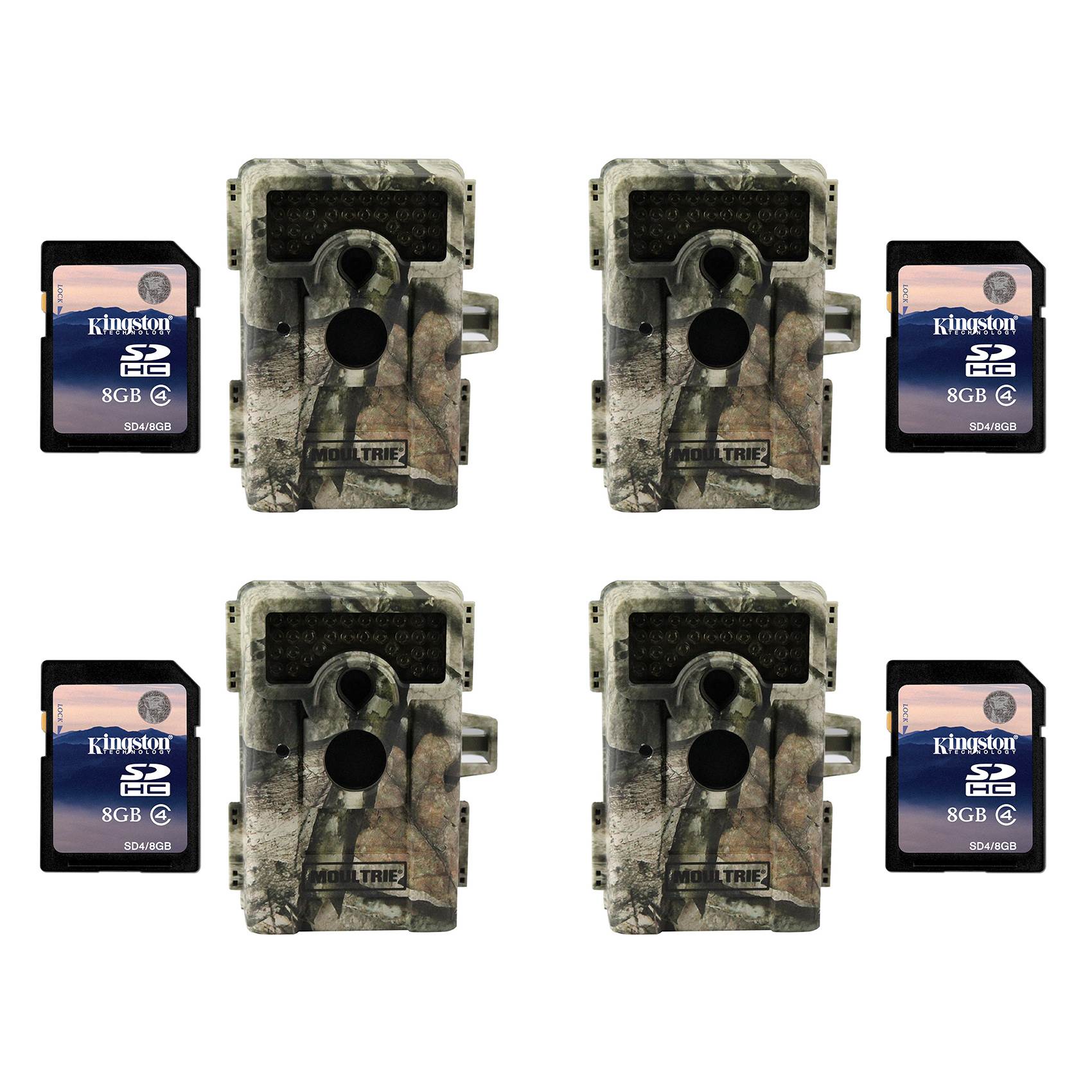 Moultrie M-990i Mini Game Camera, 4 Pack with SD Cards (Certified Refurbished)