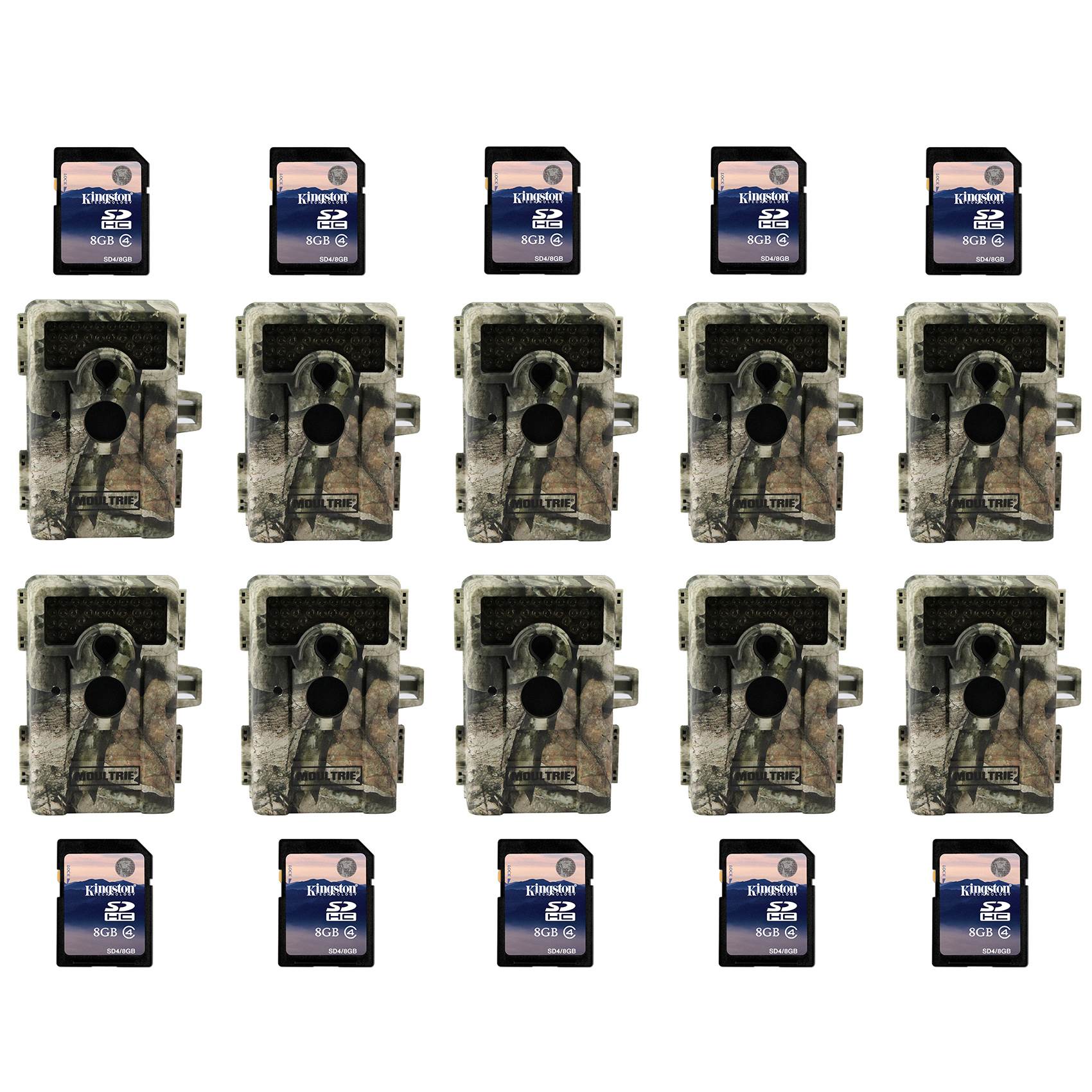 Moultrie M-990i Mini Game Camera, 10 Pack (Certified Refurbished) + SD Cards