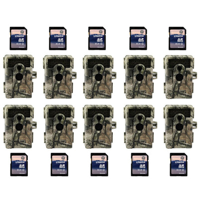 Moultrie M-990i Mini Game Camera, 10 Pack (Certified Refurbished) + SD Cards