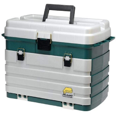 Plano Fishing Gear Organizer Tackle Box w/ Removable Bait Racks & 4 Trays, Green
