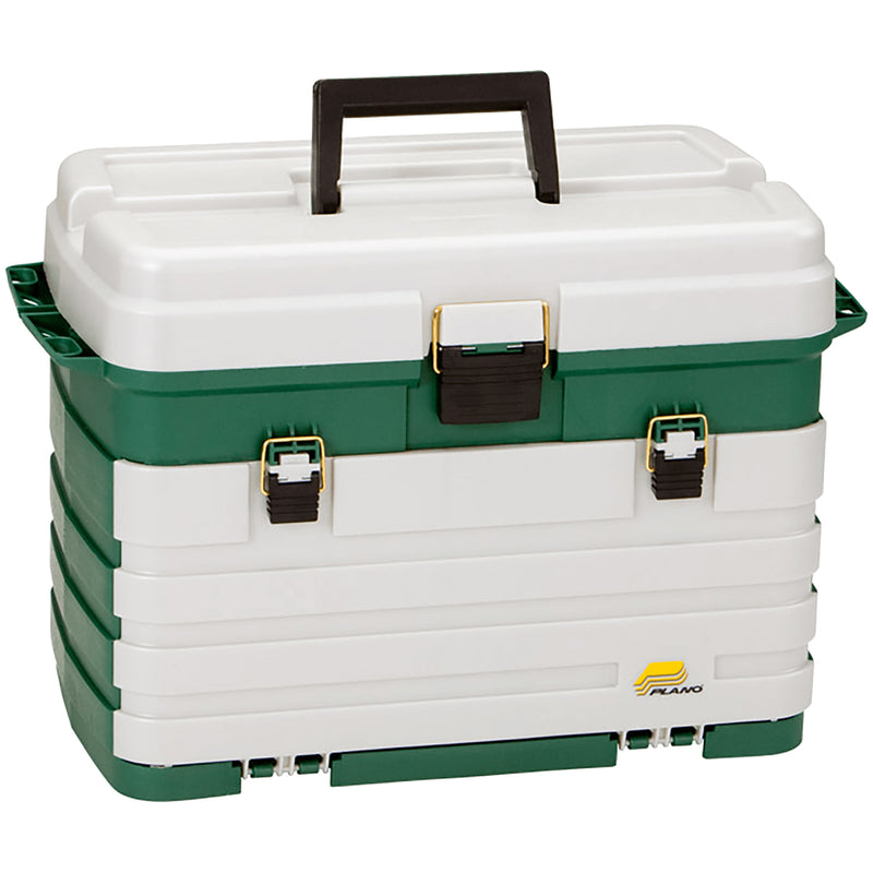 Plano Fishing Gear Tackle Box w/ Removable Bait Racks & 4 Trays, Green (Used)
