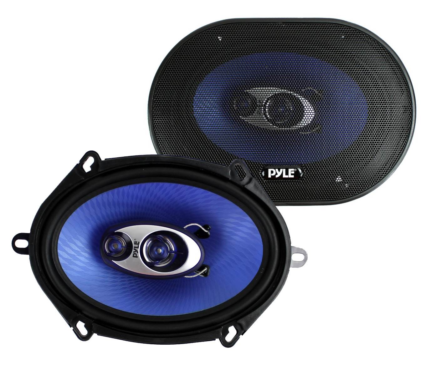 Pyle PL573BL 5x7" 300 Watts 3-Way Car Coaxial Speakers Stereo Blue, Pair - VMInnovations