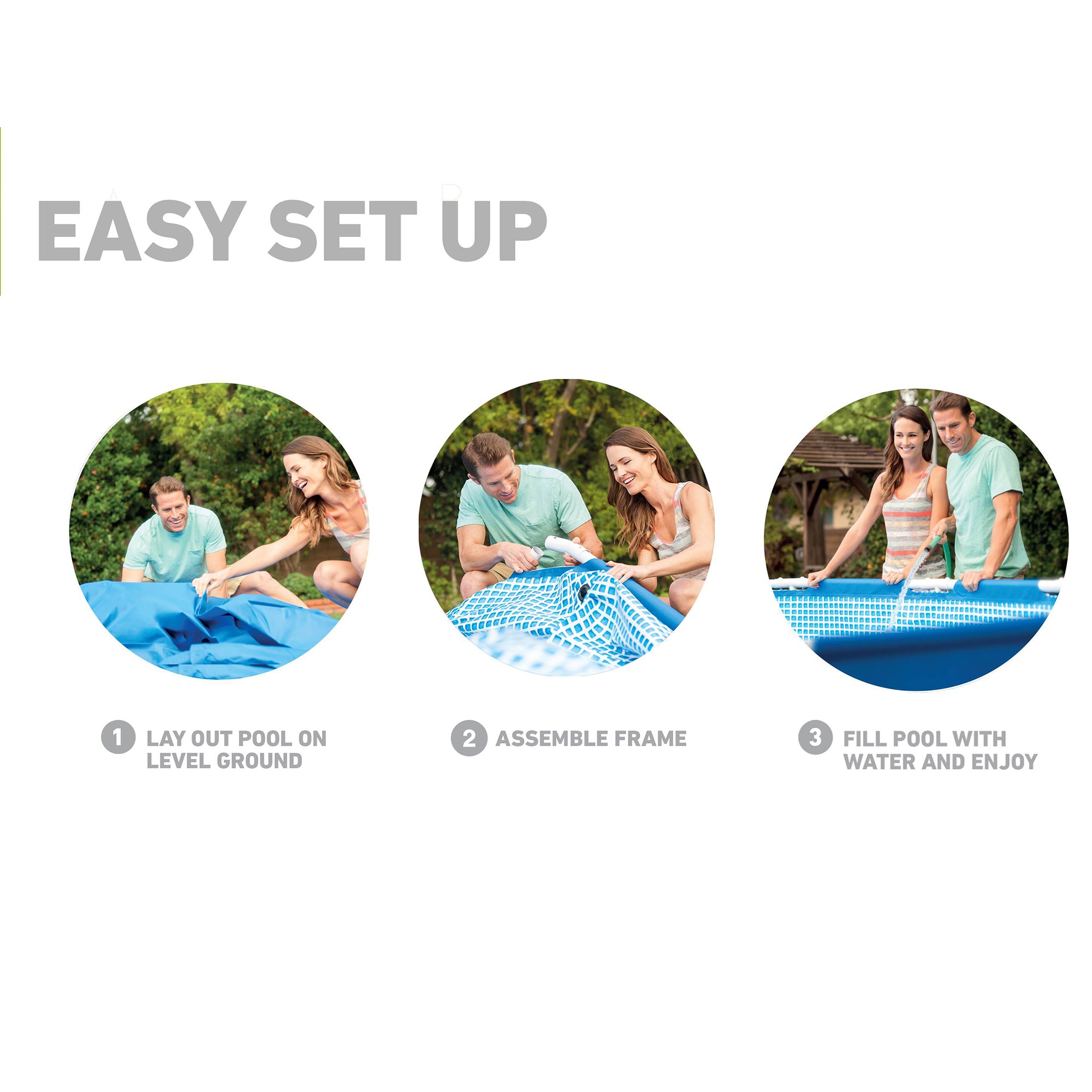 Intex 12ft x 30in Metal Frame Set Above Ground Swimming Pool with Filter - VMInnovations