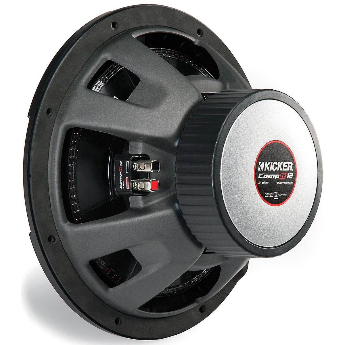 Kicker 43CWR122 CompR 12" 1000 Watt 2 Ohm Dual Voice Coils Car Audio Subwoofer
