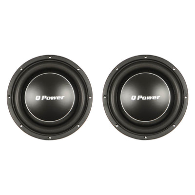 Q Power Deluxe 12" Shallow Mount 1200W Flat Car Subwoofer, 2 Pack | QPF12-FLAT