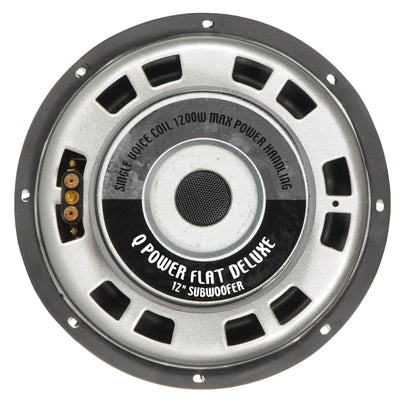 Q Power Deluxe 12" Shallow Mount 1200W Flat Car Subwoofer, 2 Pack | QPF12-FLAT