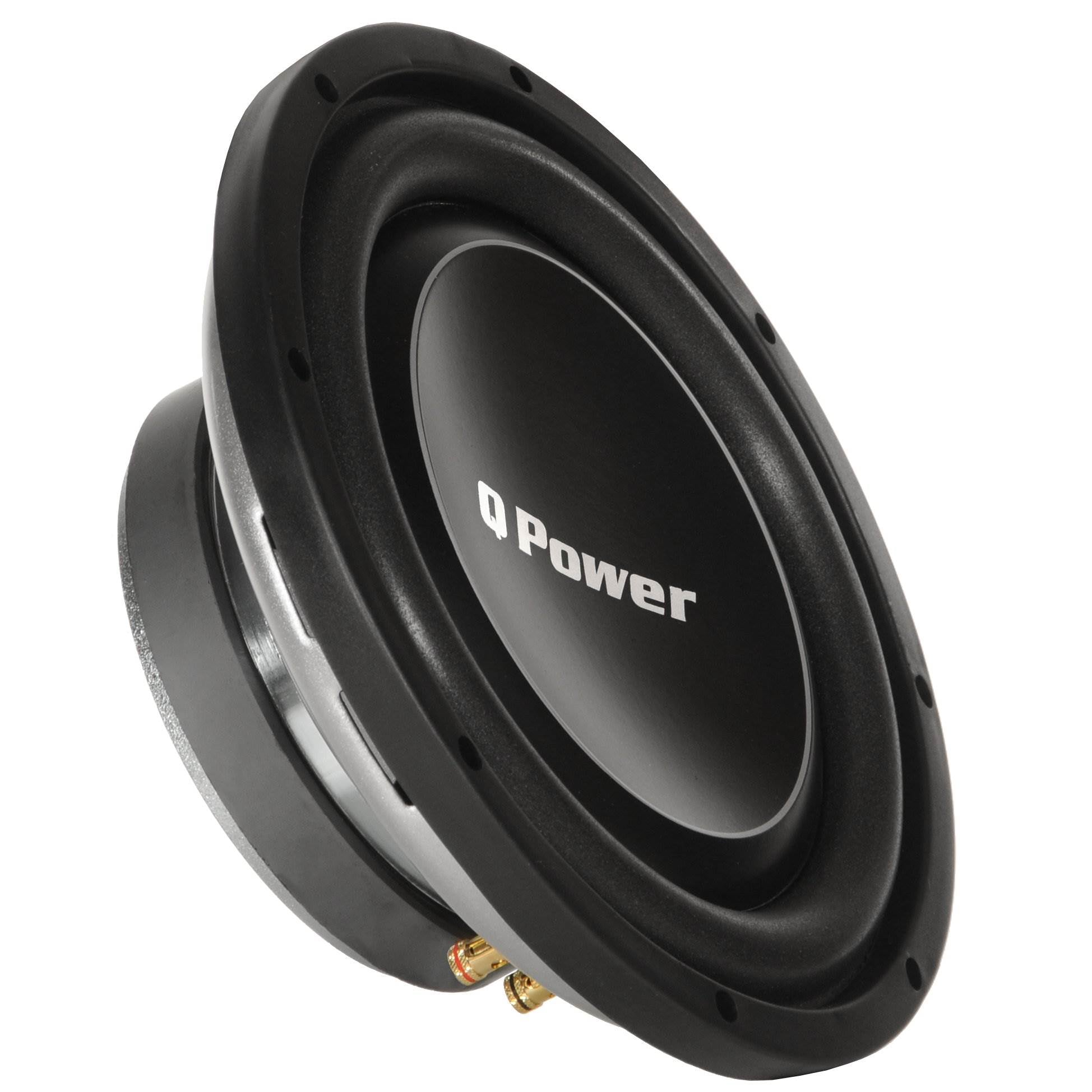 Q Power Deluxe 12" Shallow Mount 1200W Flat Car Subwoofer, 2 Pack | QPF12-FLAT