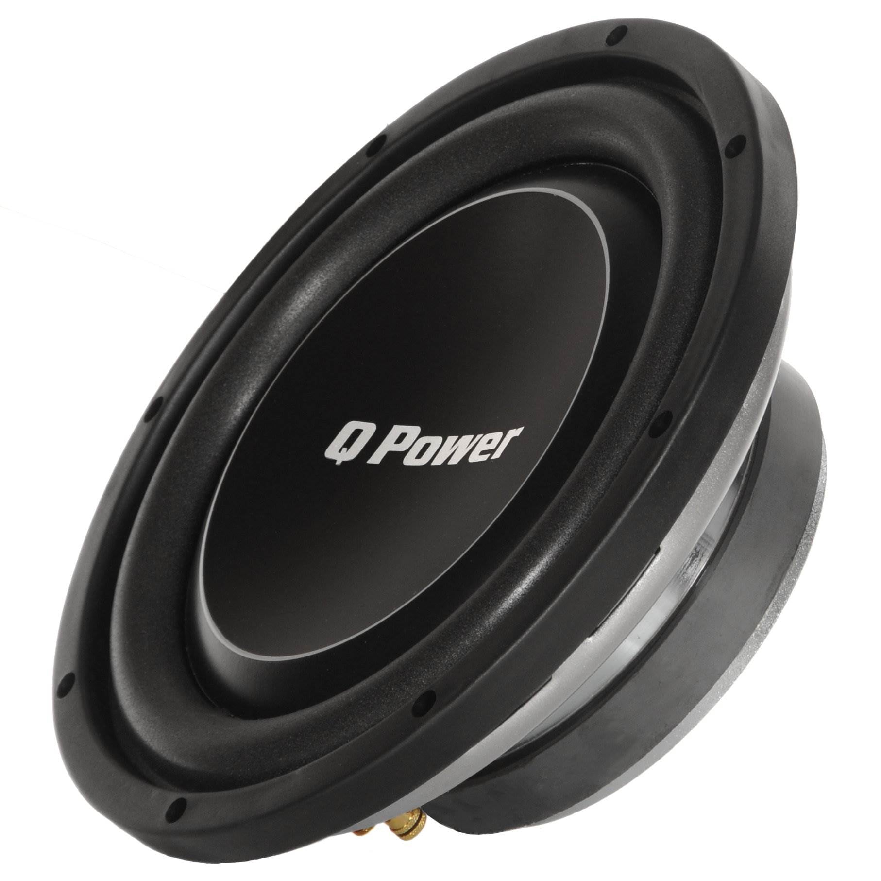 Q Power Deluxe 12" Shallow Mount 1200W Flat Car Subwoofer, 2 Pack | QPF12-FLAT