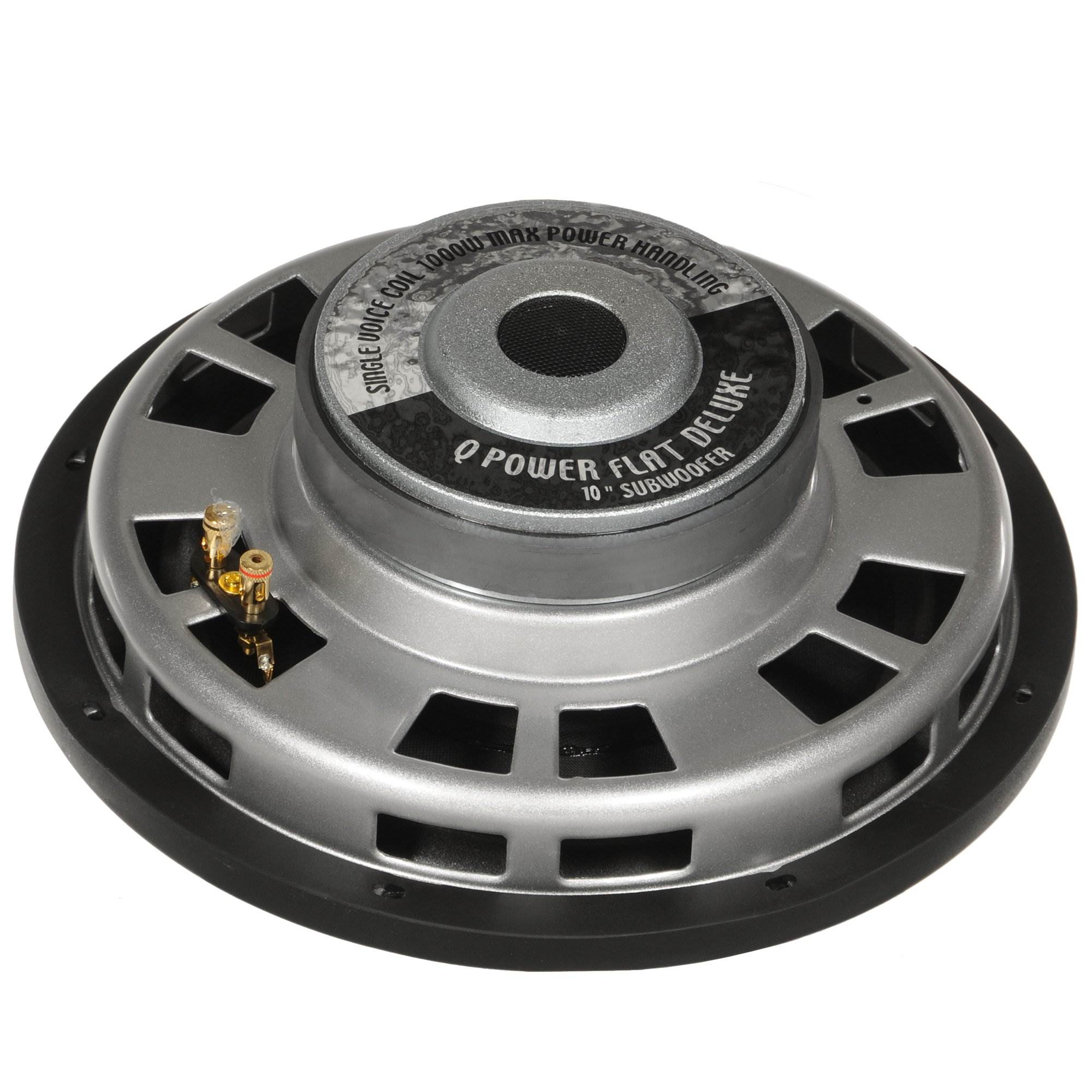 Q Power Deluxe 12" Shallow Mount 1200W Flat Car Subwoofer, 2 Pack | QPF12-FLAT