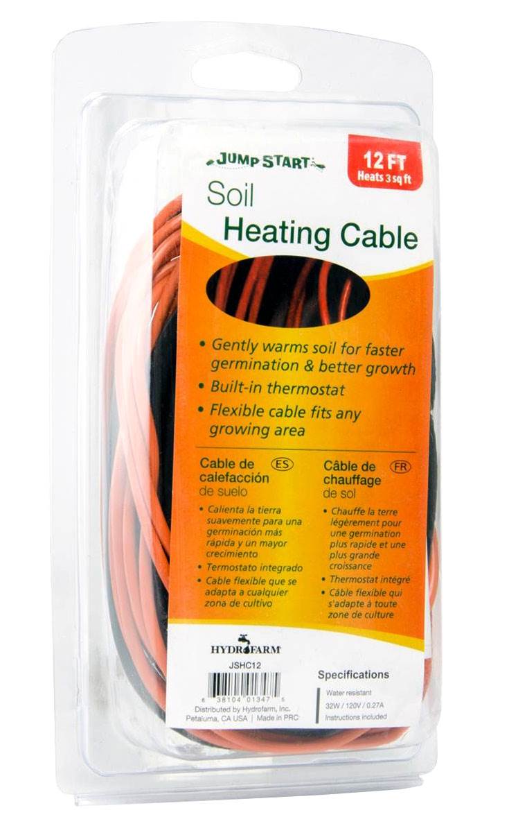 Hydrofarm Jump Start Soil 12 Foot Heating Cable w/Built-In Thermostat (Open Box) - VMInnovations