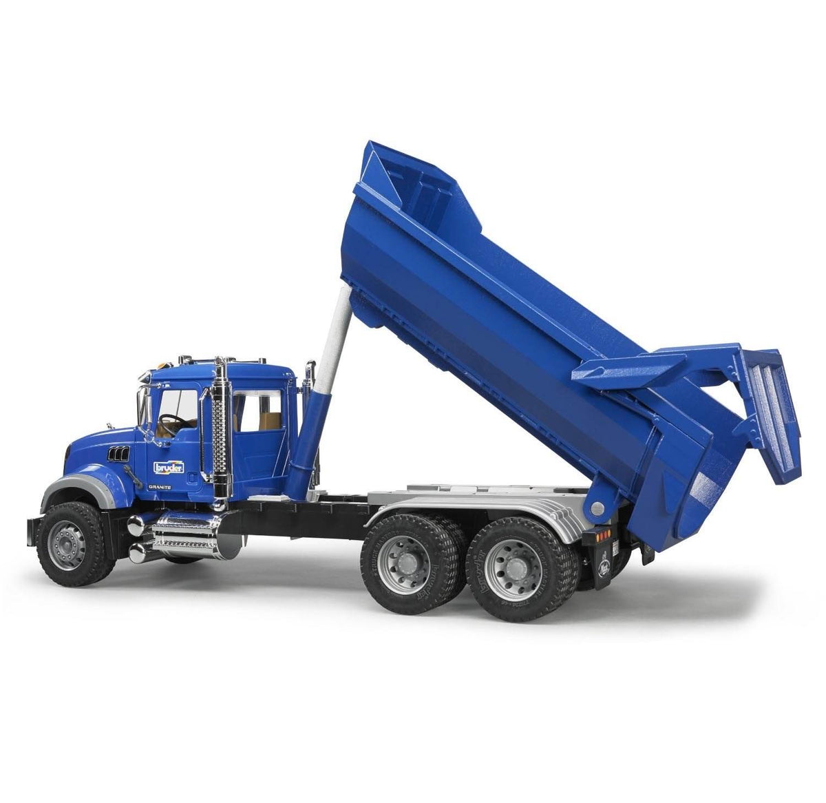 Bruder Toys Kids 1:16 Model Mack Granite Half-pipe Dump Truck, Blue (Open Box)