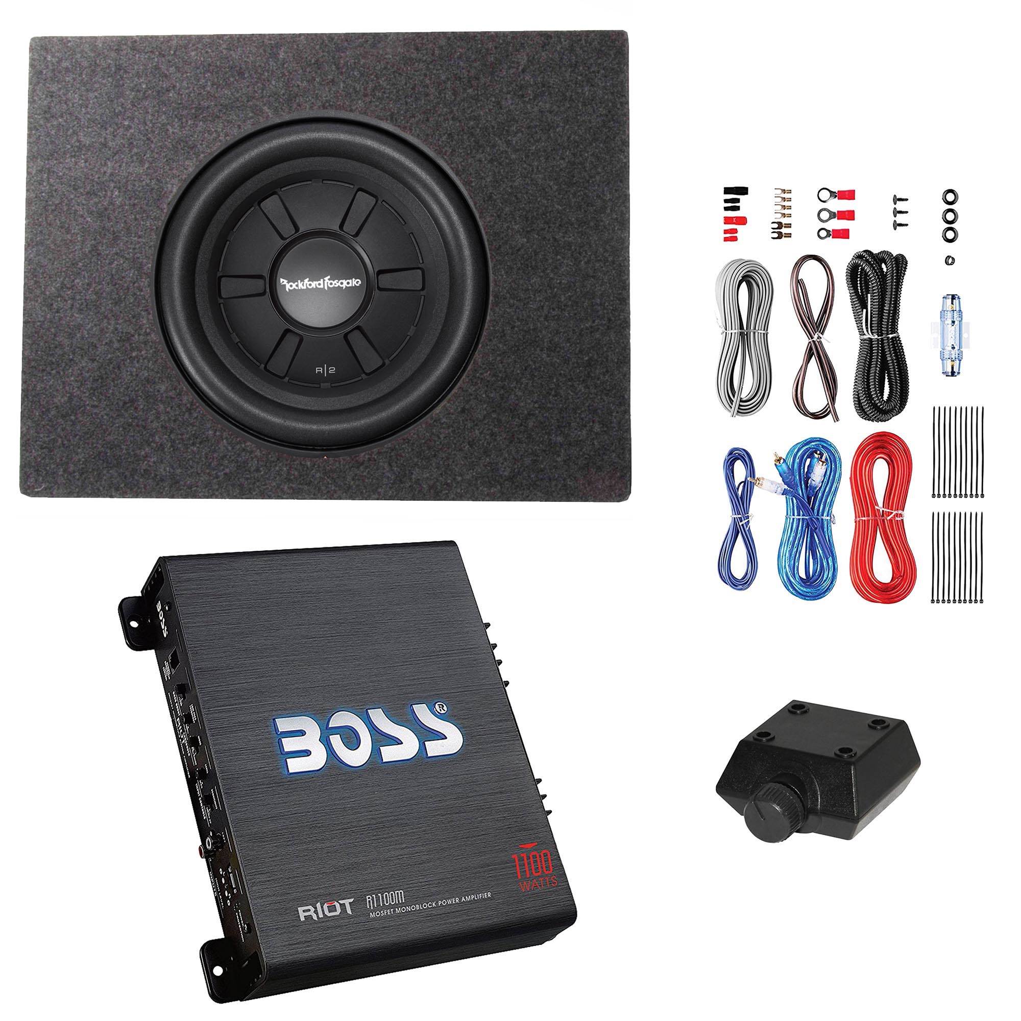 Rockford Fosgate 400W Subwoofer + Q Power Enclosure + Boss 1100W A/B Amplifier