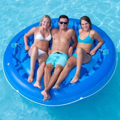 Swimline Giant Inflatable Sumo Island 3 Person Swimming Pool Float Raft | Used