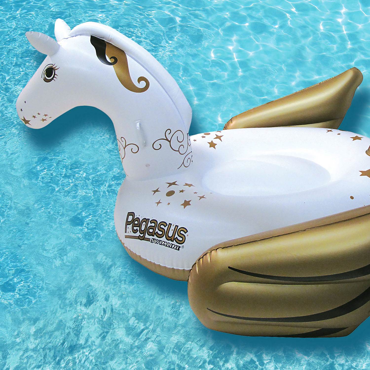 Swimline 90707 Giant Pegasus Inflatable Ride On Swimming Pool Float Lounger - VMInnovations
