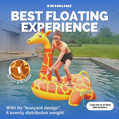 Swimline April The Giraffe Inflatable Ride-On Swimming Pool Float (Open Box)