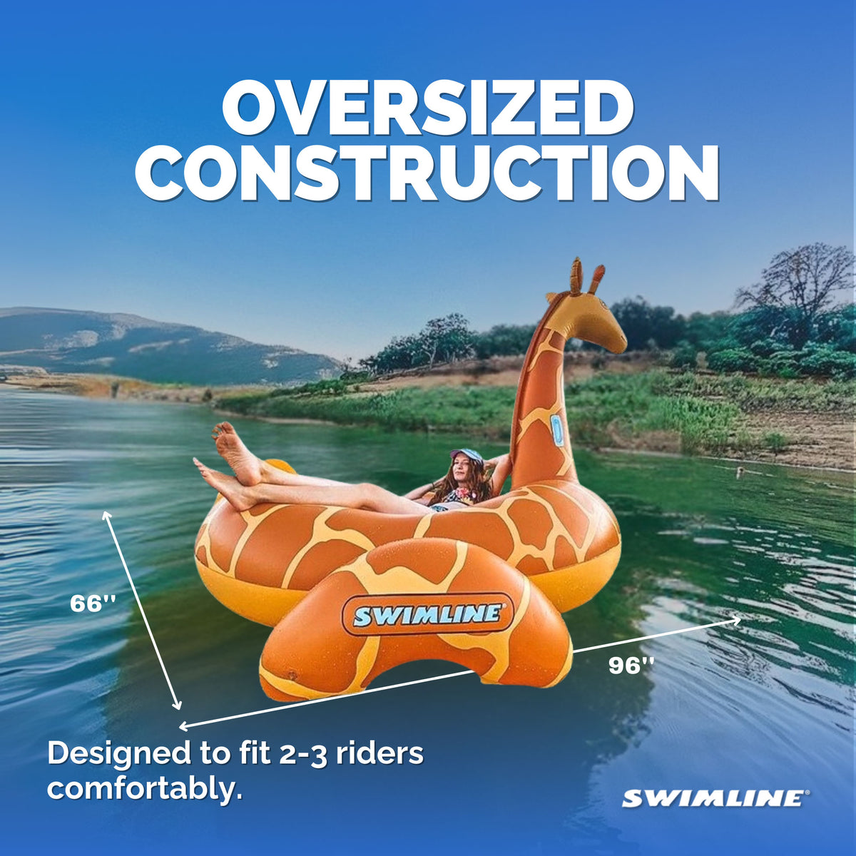 Swimline April The Giraffe Inflatable Ride-On Swimming Pool Float (Open Box)