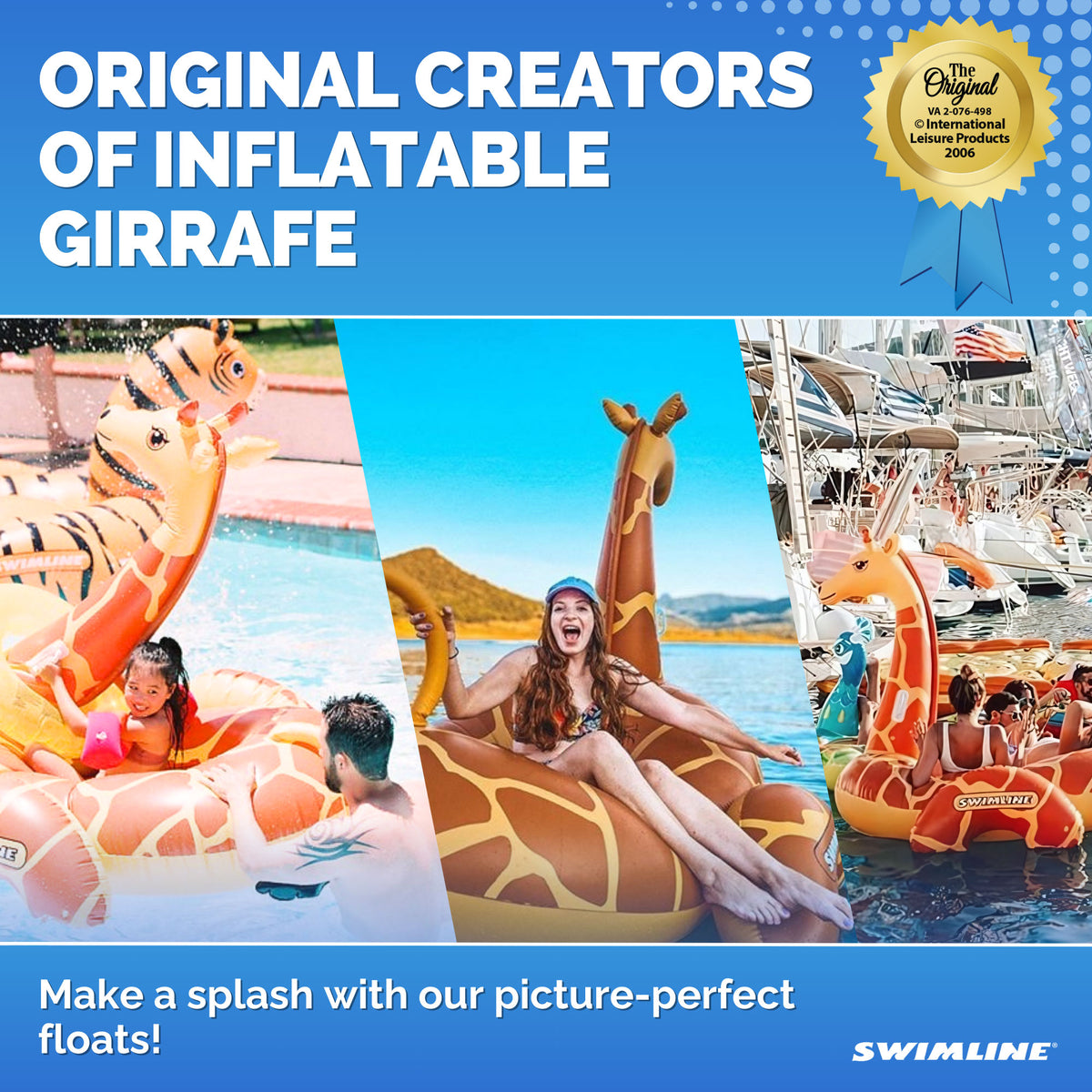 Swimline April The Giraffe Inflatable Ride-On Swimming Pool Float (Open Box)