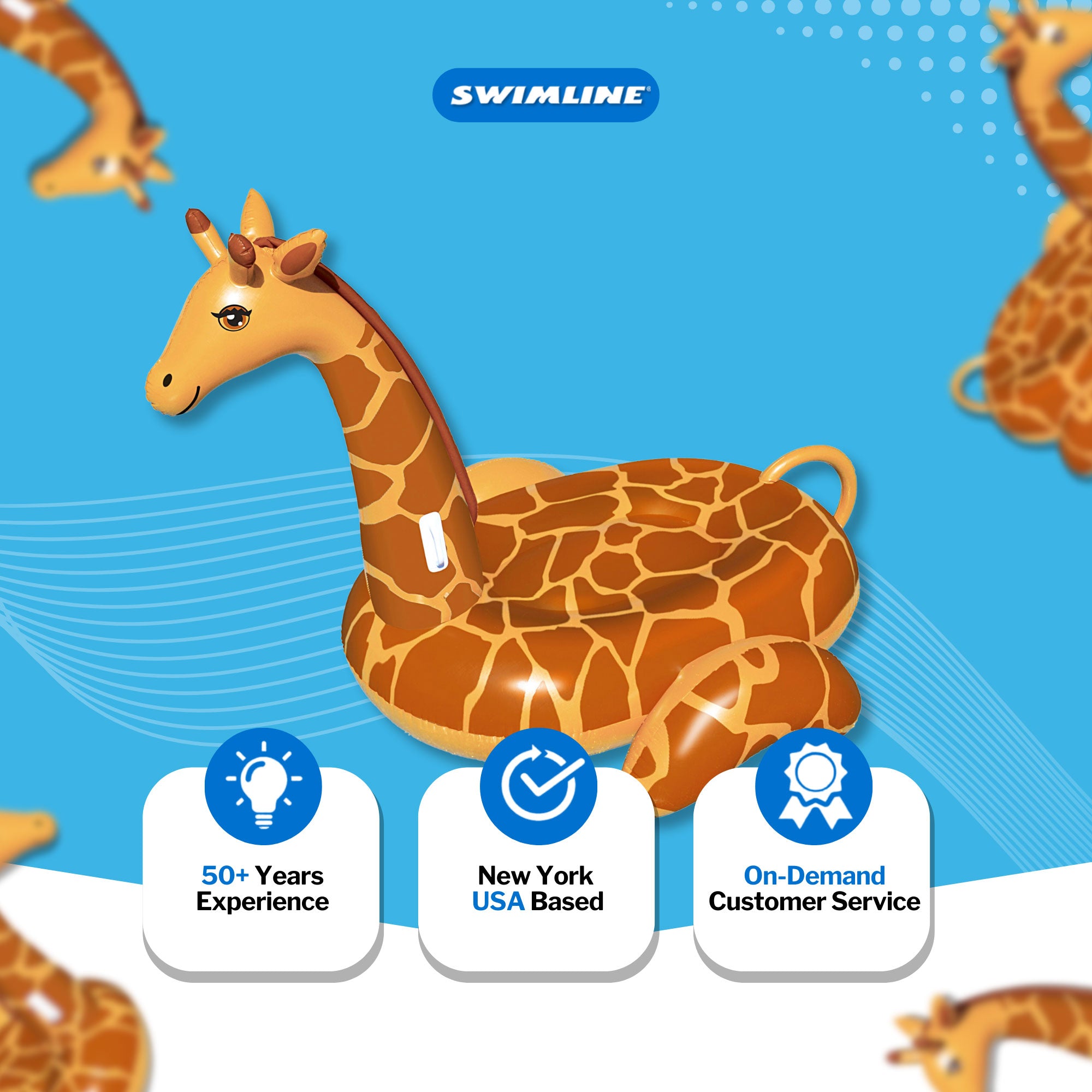 Swimline April The Giraffe Inflatable Ride-On Swimming Pool Float (Open Box)